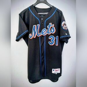 Majestic Vtg. Ny Mets Black Alt. Hof Mike Piazza Size 44